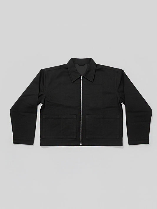 Black Denim Utility YKK Zipper Jacket