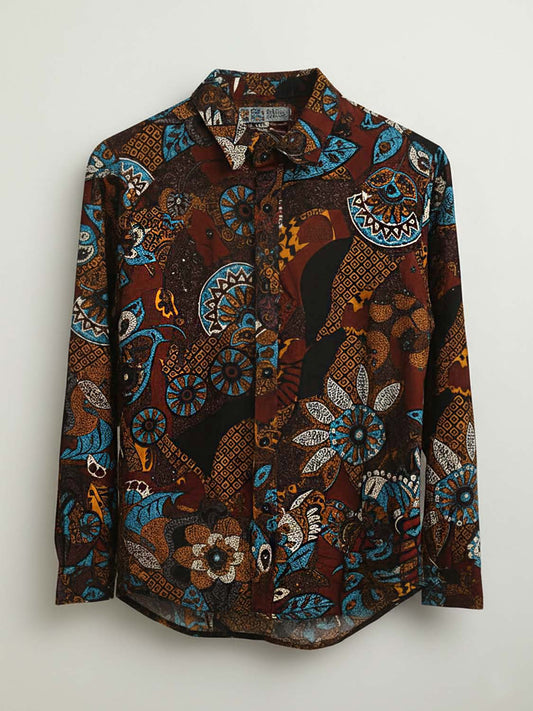 Coral Diamante Printed Shirt