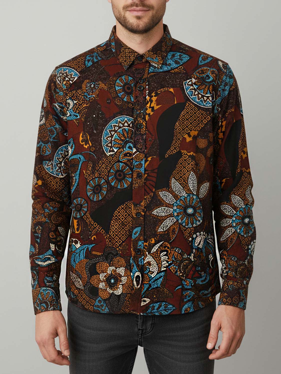 Coral Diamante Printed Shirt