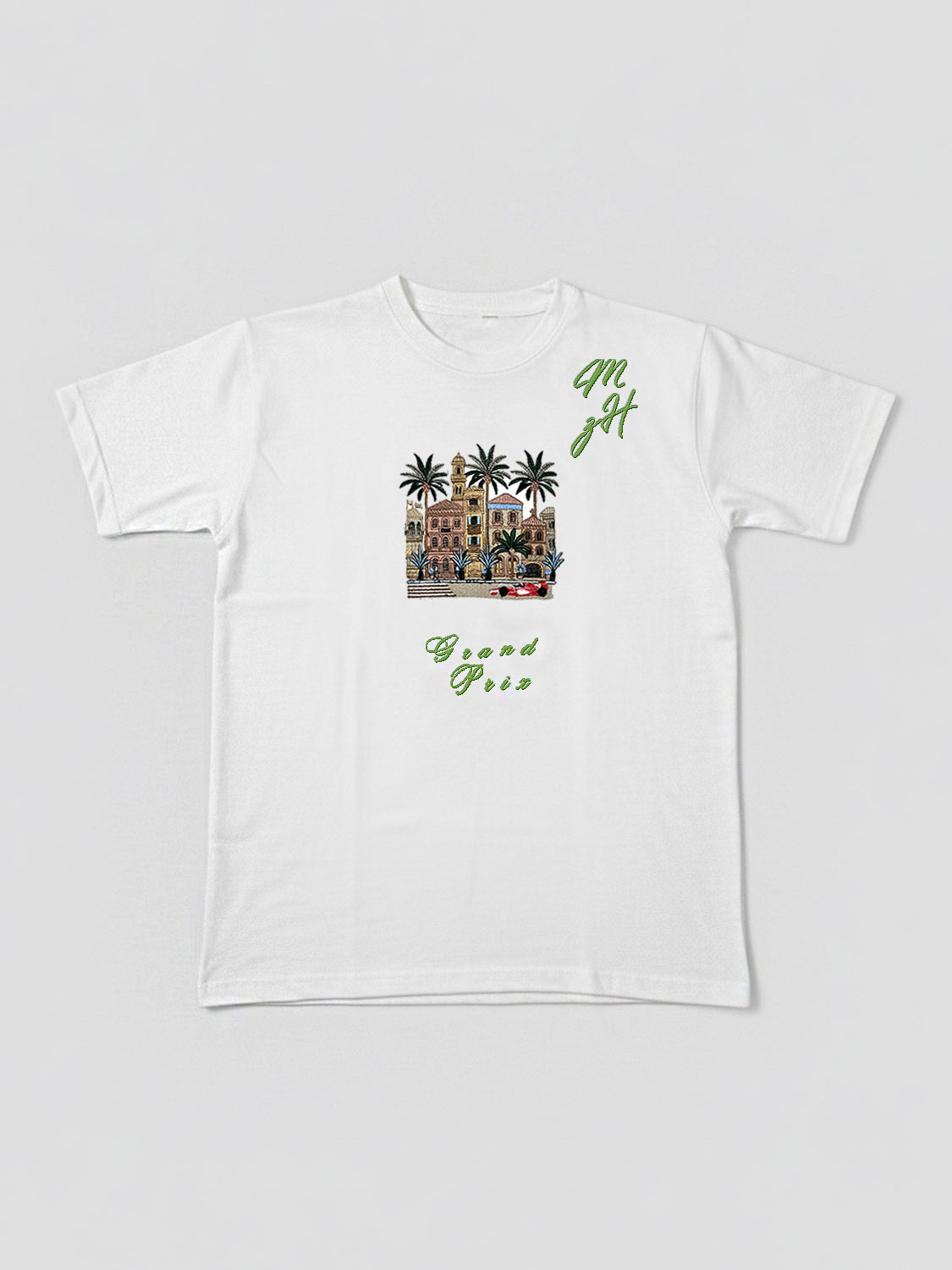 City Grid Embroidery Puff Print Tee