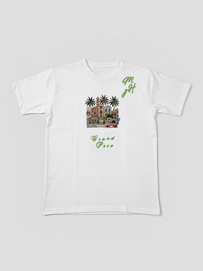 City Grid Embroidery Puff Print Tee