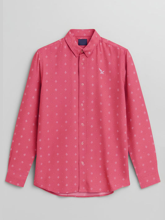 Coral Diamante Printed Shirt