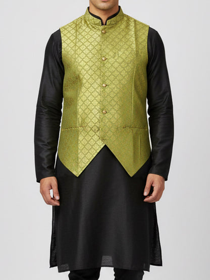 Gold Lattice Printed Waistcoat