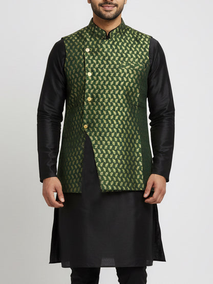 Green Leaf Printed Waistcoat