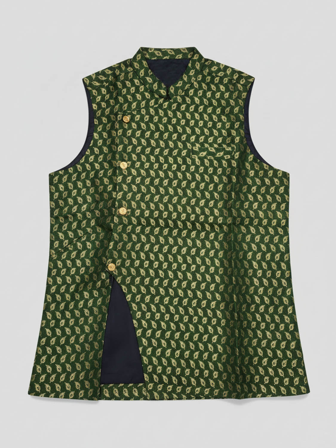Green Leaf Printed Waistcoat
