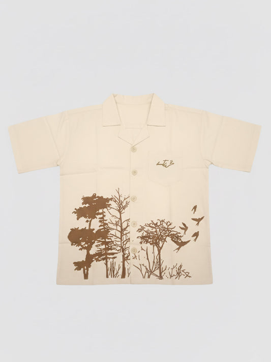 Ivory Drive Printed Cuban Collar Shirt