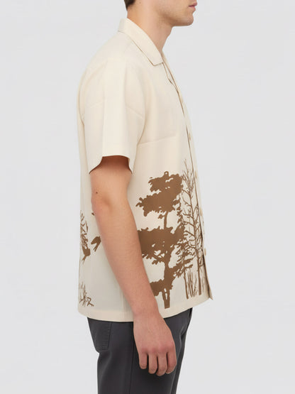 Ivory Drive Printed Cuban Collar Shirt