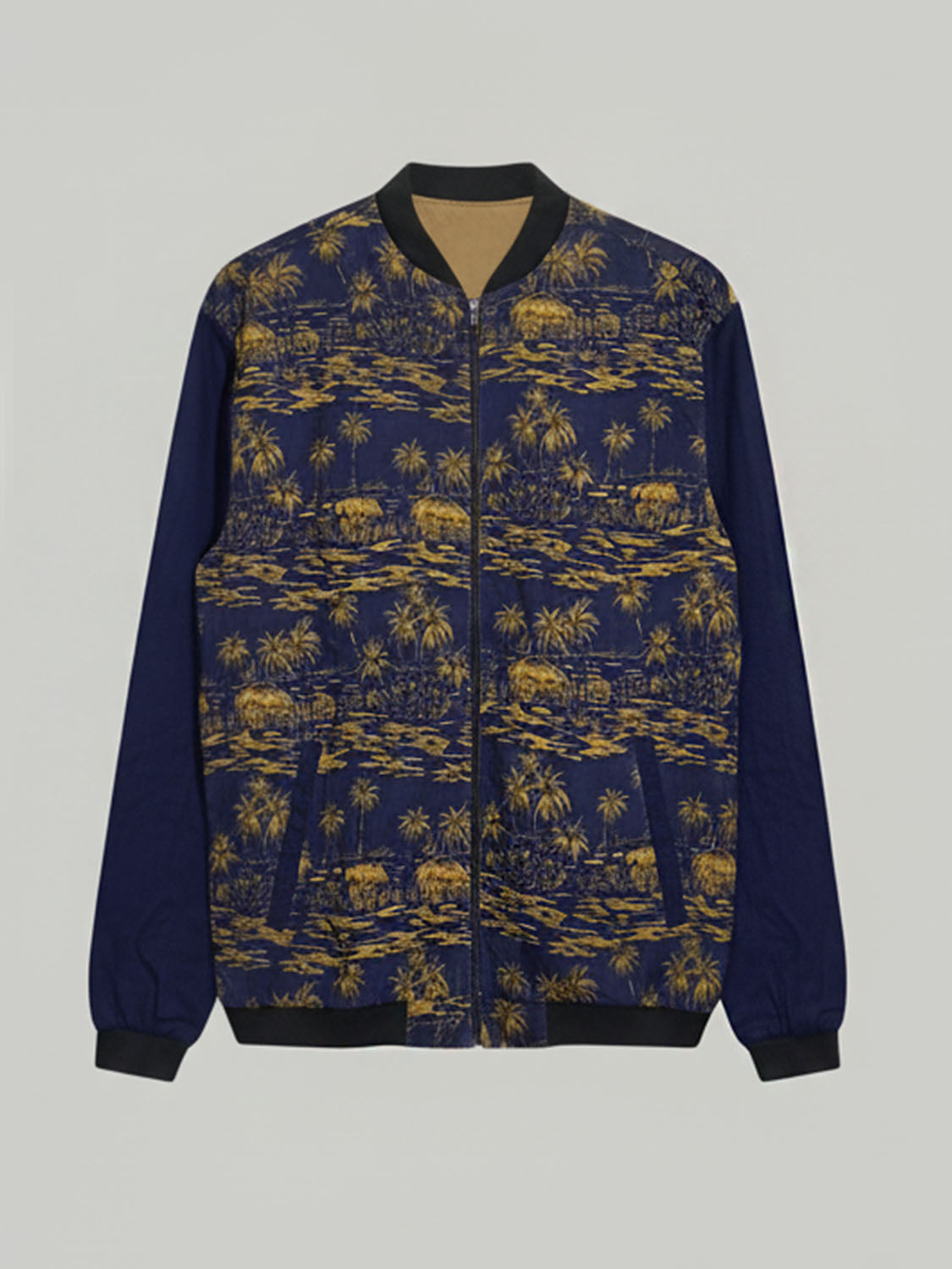 Navy Tropical Bomber Jacket