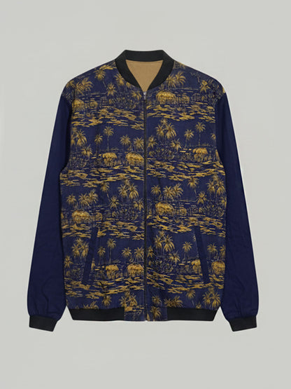 Navy Tropical Bomber Jacket