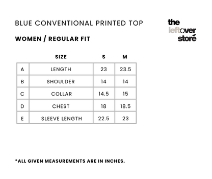 Blue Conventional Printed Top