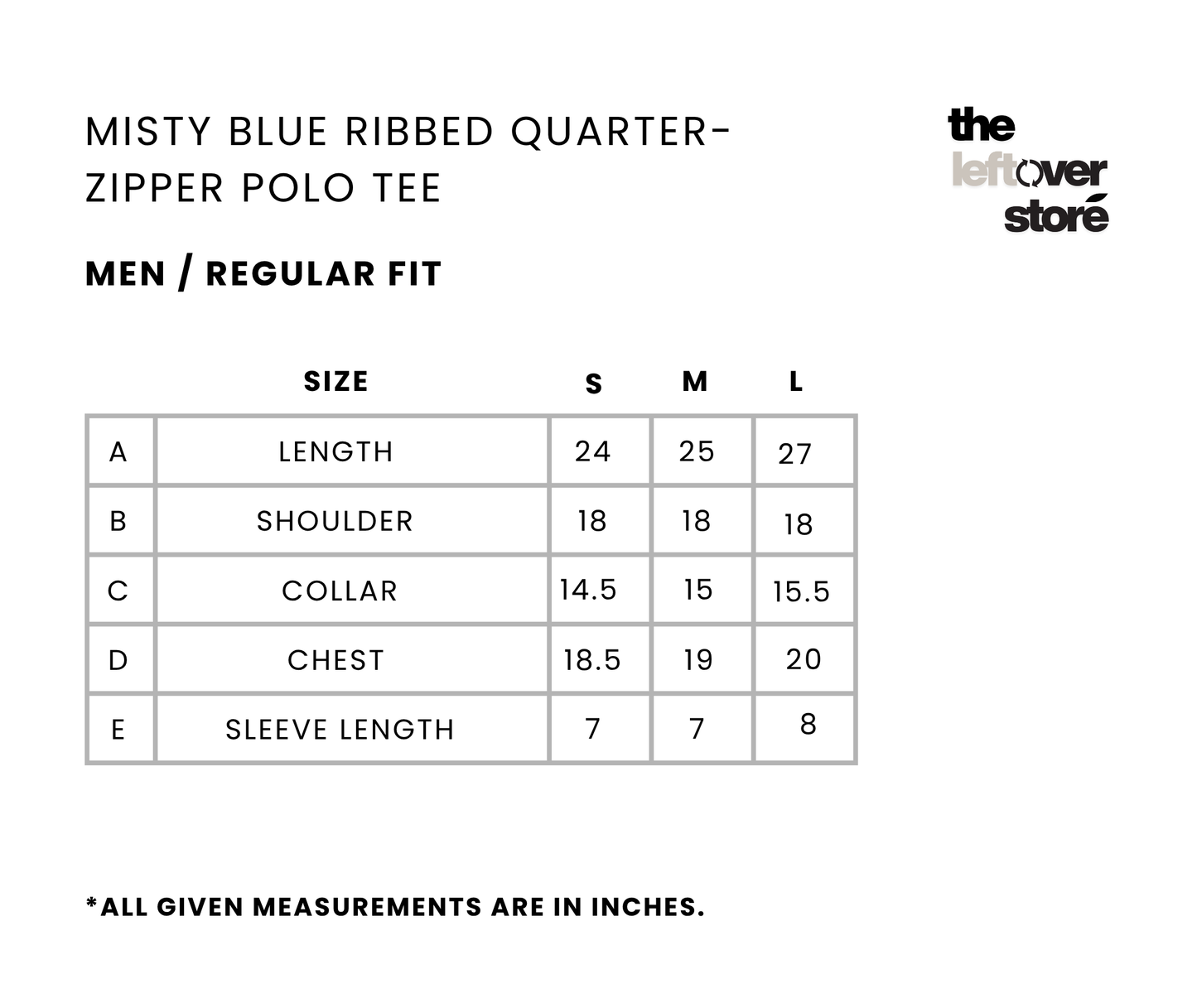 Misty Blue Ribbed Quarter-Zipper Polo Tee
