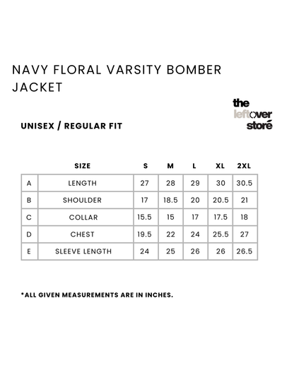 Navy Floral Varsity Bomber Jacket