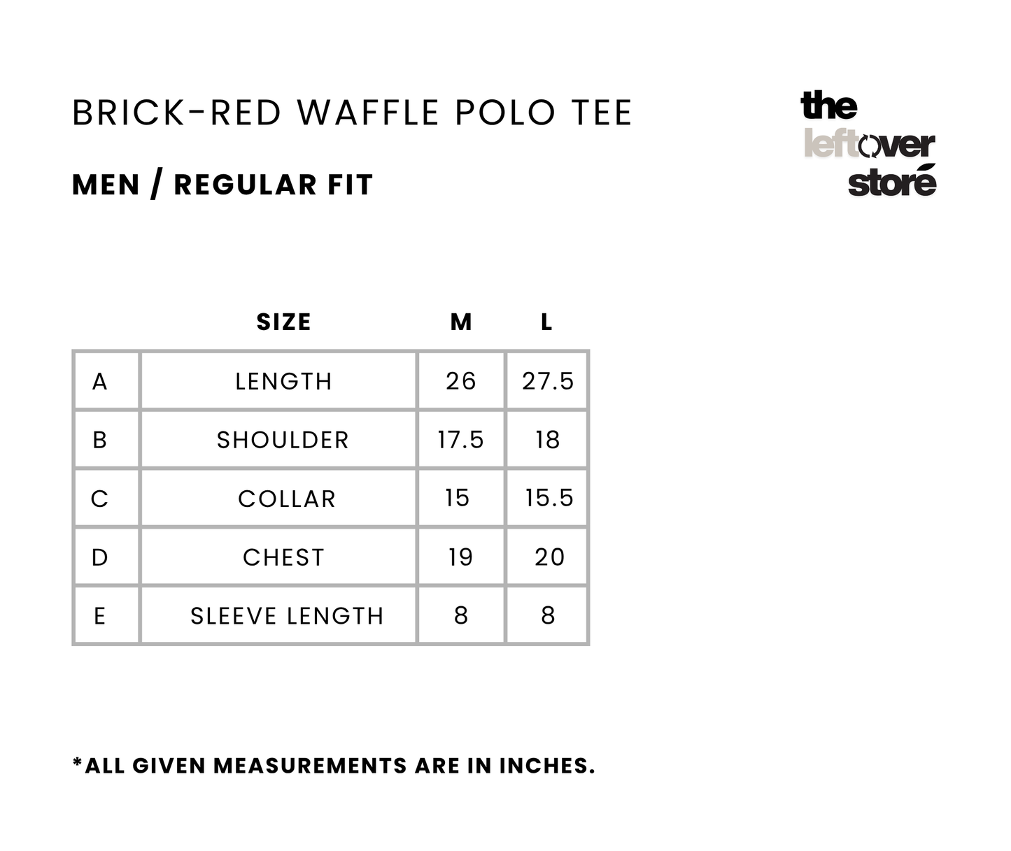 Brick Red Waffle Polo Tee