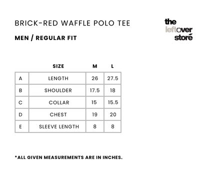 Brick Red Waffle Polo Tee