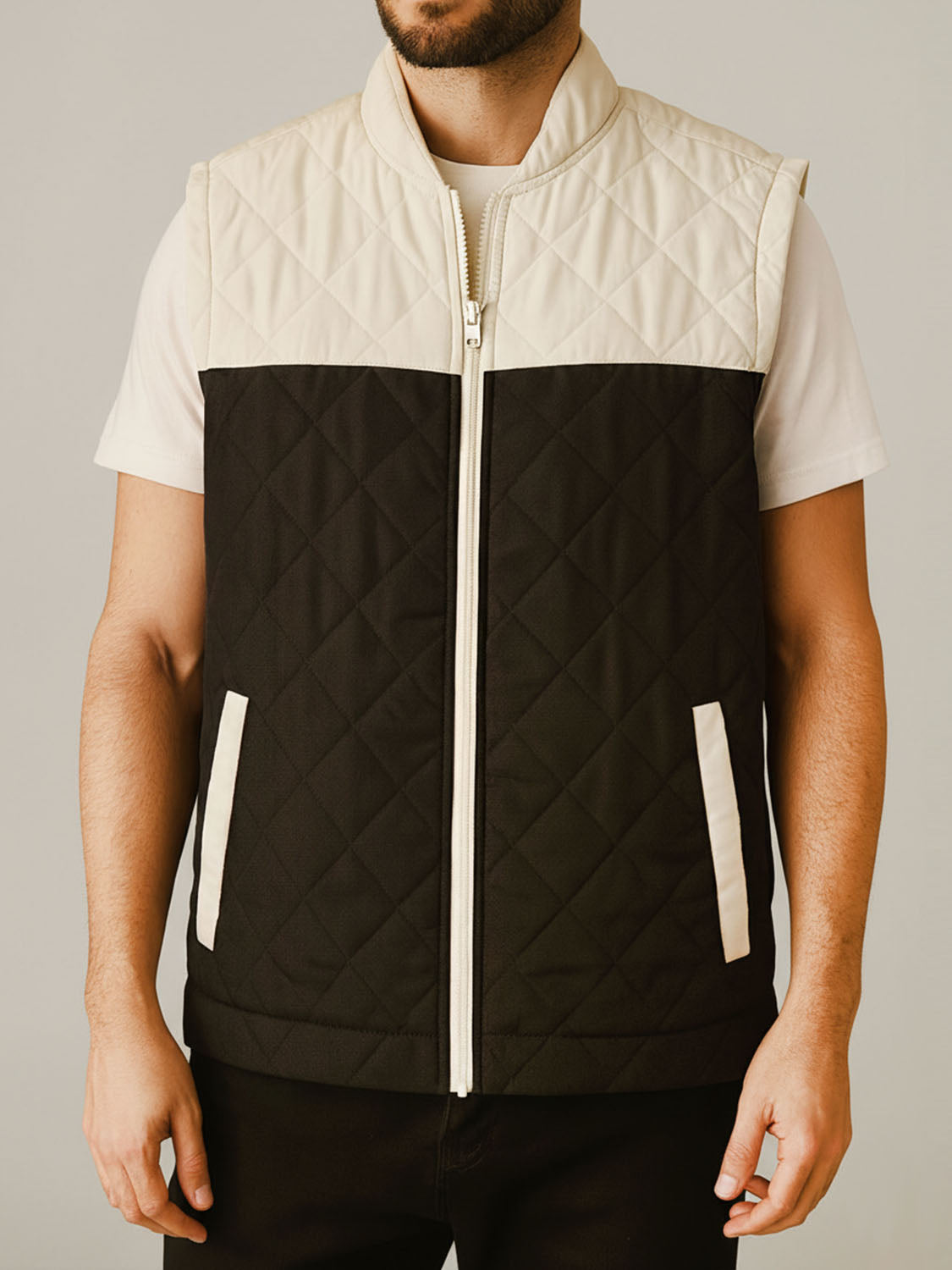 White-Black Puffer Jacket
