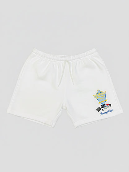 White Winners Embroidered Shorts