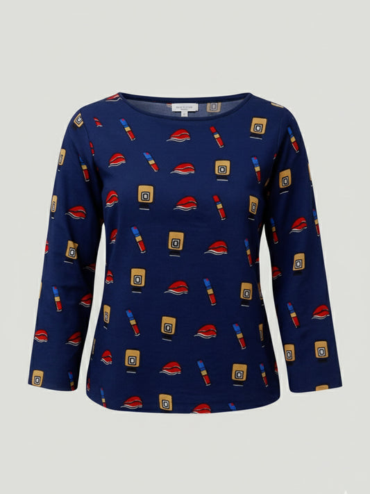Blue Conventional Printed Top