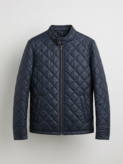 Royal Blue Quilted Puffer Jacket