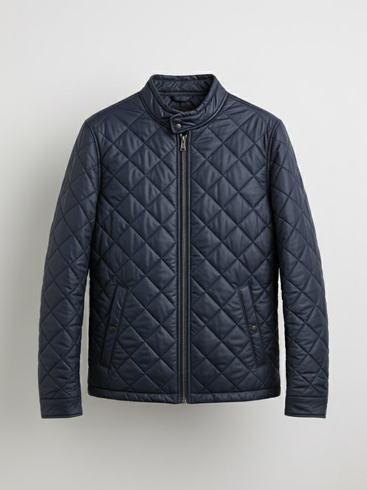 Royal Blue Quilted Puffer Jacket
