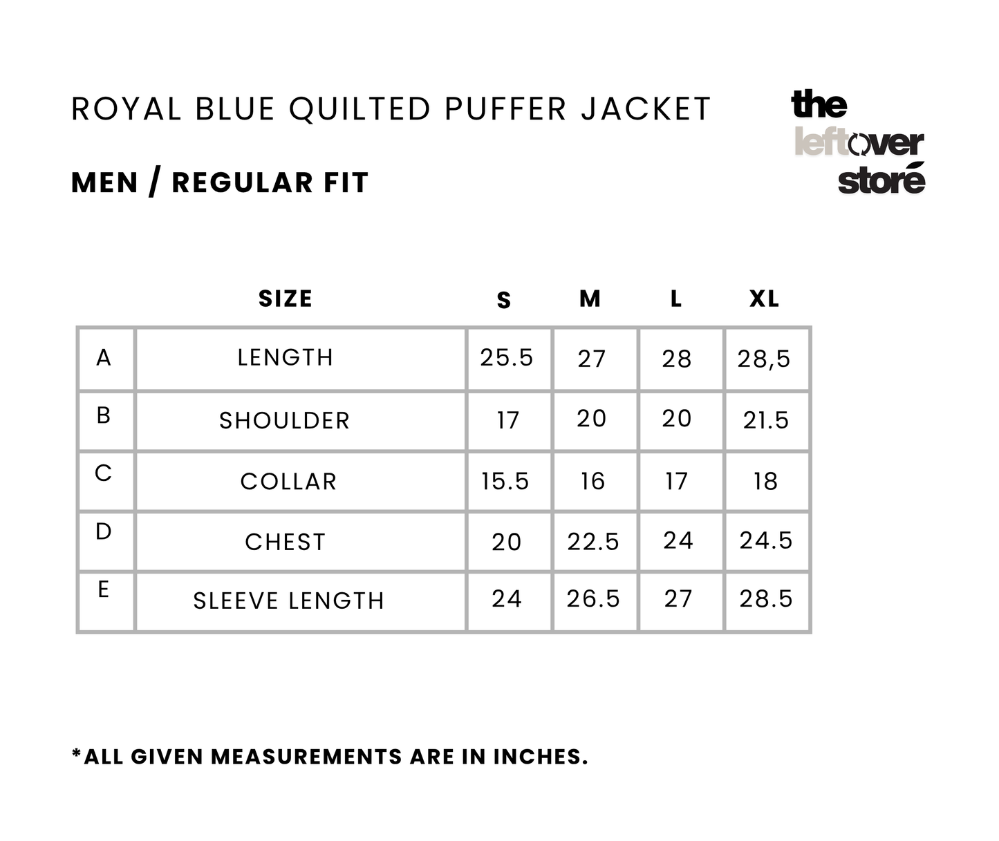 Royal Blue Quilted Puffer Jacket
