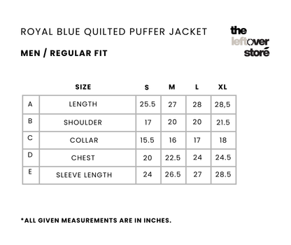Royal Blue Quilted Puffer Jacket